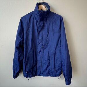 LL Bean Men's size Medium Blue 100% Nylon Hooded Mesh Lining Full Zip Jacket